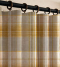 Classic Yellow Plaid Linen Curtain, Rustic Farmhouse Checkered Window Panel - Image 3