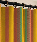 Retro Vertical Stripe Linen Curtain, Colorful Herringbone Design Print Drapes, Geometric Linen Drape - Image 3