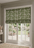 Sage Green Embroidered Roman Shade, Linen Look Custom Window Blind - Image 2