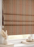 Brown Ticking Stripe Roman Shade : Farmhouse Neutral Window Blind,, Printed Custom Chain - Image 1