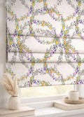 Floral Vine Roman Shade : Purple Yellow Botanical Window Blind, Printed Custom Chain - Image 1
