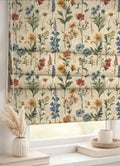 Wildflower Meadow Roman Shade : Vintage Botanical Floral Window Blind, Printed Custom Chain - Image 3