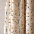 Yellow Floral Vine Linen Curtain, Delicate Botanical Watercolor Print Drapes,  Custom Size - Image 2