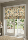 Wildflower Meadow Roman Shade : Vintage Botanical Floral Window Blind, Printed Custom Chain - Image 1