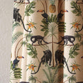 Tropical Jungle Animal Linen Curtain, Black Panther Toucan Palm Leaf Print Drapes,  Custom Size - Image 2