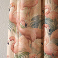 Pink Flamingo Linen Curtain, Tropical Leaf Print Drapes,  Custom Size - Image 2