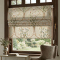 Floral Roman Shade, Beige Botanical Linen-Look Window Treatment, French Country Style Blind - Image 2
