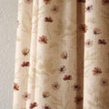 Scattered Floral Meadow Linen Curtain, Rust Blooms and Faint Ferns Print Drapes,  Custom Size - Image 2