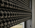 Houndstooth Linen Roman Shade, Black Beige Woven Blind, Textured Fabric Window Covering - Image 2