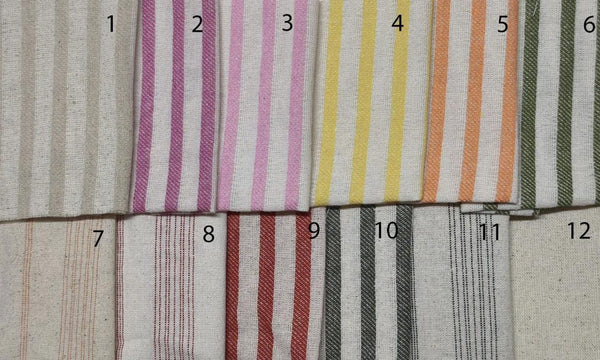 Striped Ruffle Pillow Cover, Cotton Linen Farmhouse Throw Pillow Cases