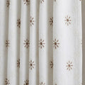 Embroidered Floral Linen Curtain Panel, Neutral Boho Window Drapes, Farmhouse Rustic Flower Curtain - Image 1