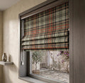 Plaid Roman Shade, Linen Look Custom Curtain, Rustic Farmhouse Window Treatment - Image 2