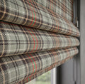Plaid Roman Shade, Linen Look Custom Curtain, Rustic Farmhouse Window Treatment - Image 1
