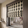 Buffalo Plaid Roman Shade, Linen Look Window Blind, Farmhouse Check Curtain - Image 3