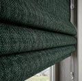 Dark Green Textured Woven Linen Roman Shade, Custom Window Covering, Modern Rustic Decor - Image 2