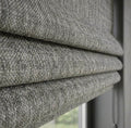 Gray Textured Woven Roman Shade, Custom Size Window Covering, Minimalist Natural Blind - Image 1