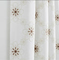 Embroidered Floral Linen Curtain Panel, Neutral Boho Window Drapes, Farmhouse Rustic Flower Curtain - Image 3