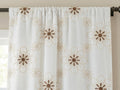 Embroidered Floral Linen Curtain Panel, Neutral Boho Window Drapes, Farmhouse Rustic Flower Curtain - Image 4
