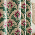William Morris Floral Linen Curtain, Pink Botanical Custom Drapes, Vintage Cottage Window Treatment - Image 1