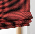 Red Houndstooth Woven Roman Shade, Custom Tailored Window Treatment - Image 3