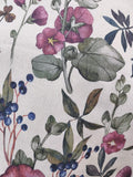 Vintage Botanical Berry Linen Curtain, Maroon Flower Design Window Panel, Custom Size - Image 3
