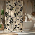 Palm Tree Shower Curtain: Botanical Tropical Bathroom Decor - Image 1