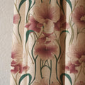 Vintage Floral Linen Curtain, Pink Iris Botanical Drapes, Custom Boho Farmhouse Panel - Image 2