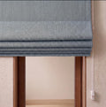 Textured Blue Linen Roman Shade, Custom Window Treatment, Cordless Chain Blind - Image 1
