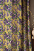 Baroque Floral Bird Linen Curtain Panel, Victorian Botanical Drapes - Image 1