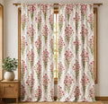 Pink Floral Linen Curtain, Botanical Boho Window Panel, Farmhouse Drapes - Image 2