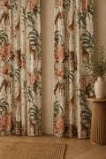 Safari Floral Curtain, Jungle Animal Drapes, Boho Linen Curtain, Giraffe Tiger Window Panel - Image 3
