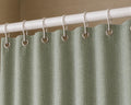 Linen Shower Curtain, Sage Green Shower Curtain, Farmhouse Bathroom Curtain, Textured Bath Curtain, Boho Bathroom Decor - Image 2