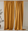 Mustard Linen Curtain, Rustic Farmhouse Drapes, Boho Window Panel, Textured Linen Curtain, Custom Neutral Curtain - Image 2