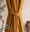 Mustard Linen Curtain, Rustic Farmhouse Drapes, Boho Window Panel, Textured Linen Curtain, Custom Neutral Curtain - Image 1