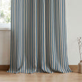 Blue Striped Linen Curtain, Classic Pinstripe Window Panel, Coastal Farmhouse Curtain, Custom Size - Image 3
